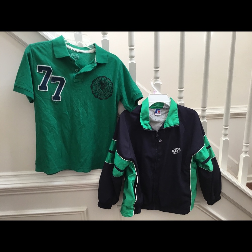 2 Shirts, 1 Cardigan, 2 jackets, 1 hoodie